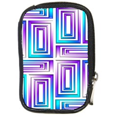 Geometric Metallic Aqua Purple Compact Camera Leather Case