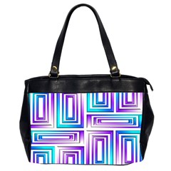 Geometric Metallic Aqua Purple Oversize Office Handbag (2 Sides)