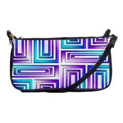 Geometric Metallic Aqua Purple Shoulder Clutch Bag