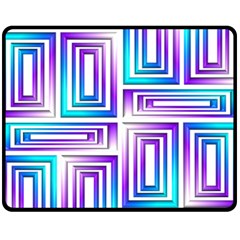 Geometric Metallic Aqua Purple Fleece Blanket (medium) 