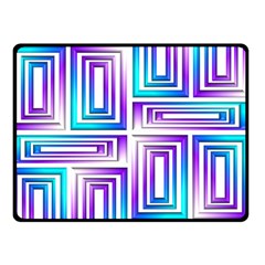 Geometric Metallic Aqua Purple Double Sided Fleece Blanket (small) 