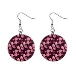 Cherry Blossoms Japanese Mini Button Earrings Front