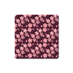 Cherry Blossoms Japanese Square Magnet by HermanTelo