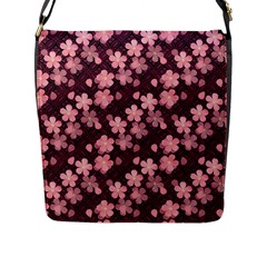 Cherry Blossoms Japanese Flap Closure Messenger Bag (l) by HermanTelo