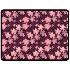 Cherry Blossoms Japanese Double Sided Fleece Blanket (large)  by HermanTelo