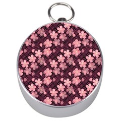 Cherry Blossoms Japanese Silver Compasses