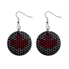 Canada Flag Hexagon Mini Button Earrings