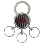 Canada Flag Hexagon 3-Ring Key Chain Front