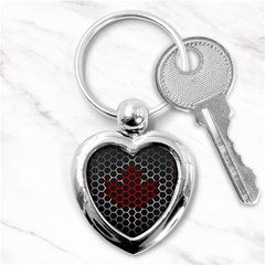 Canada Flag Hexagon Key Chain (heart) by HermanTelo