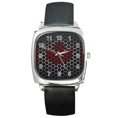 Canada Flag Hexagon Square Metal Watch