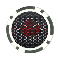 Canada Flag Hexagon Poker Chip Card Guard (10 Pack)