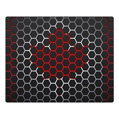 Canada Flag Hexagon Double Sided Flano Blanket (large) 