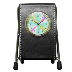 Background Burst Abstract Color Pen Holder Desk Clock by HermanTelo