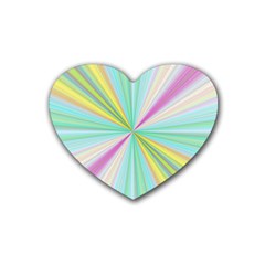 Background Burst Abstract Color Rubber Coaster (heart) 