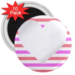 Love Heart Valentine S Day 3  Magnets (10 Pack)  by HermanTelo