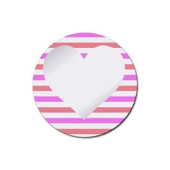 Love Heart Valentine S Day Rubber Coaster (round) 