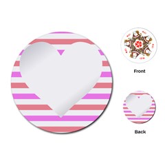 Love Heart Valentine S Day Playing Cards Single Design (round)