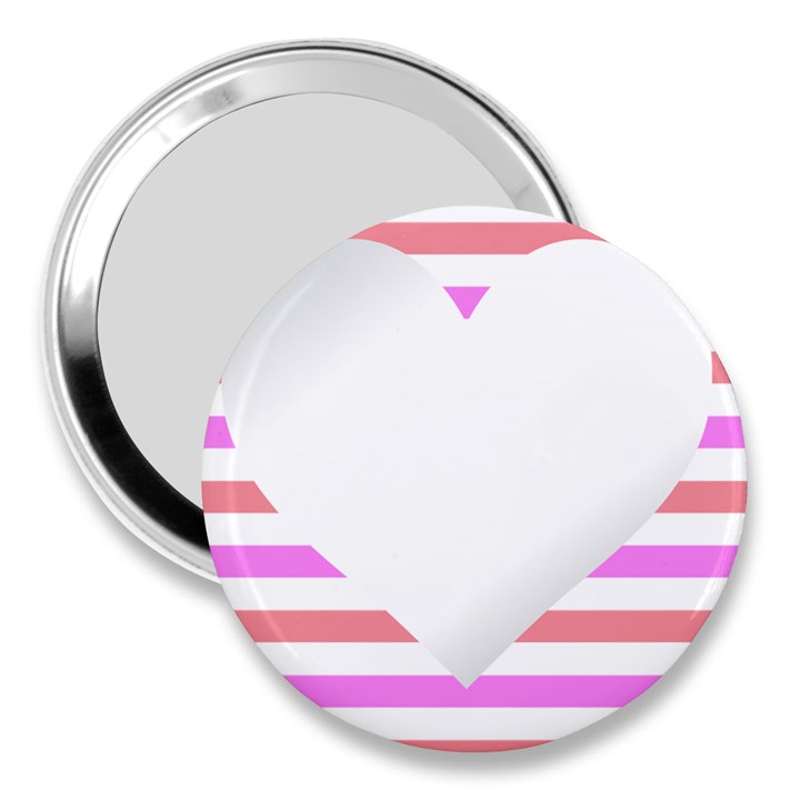 Love Heart Valentine S Day 3  Handbag Mirrors