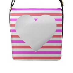 Love Heart Valentine S Day Flap Closure Messenger Bag (l)