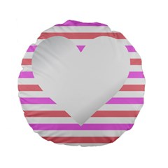 Love Heart Valentine S Day Standard 15  Premium Flano Round Cushions by HermanTelo