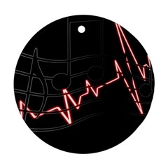 Music Wallpaper Heartbeat Melody Ornament (round) by HermanTelo