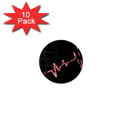 Music Wallpaper Heartbeat Melody 1  Mini Buttons (10 pack) 