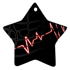 Music Wallpaper Heartbeat Melody Star Ornament (Two Sides)