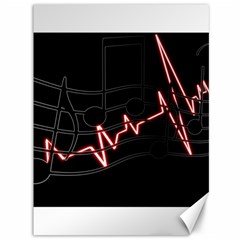 Music Wallpaper Heartbeat Melody Canvas 36  X 48  by HermanTelo