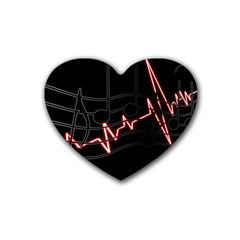 Music Wallpaper Heartbeat Melody Heart Coaster (4 Pack)  by HermanTelo