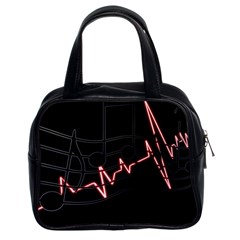 Music Wallpaper Heartbeat Melody Classic Handbag (two Sides) by HermanTelo