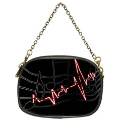 Music Wallpaper Heartbeat Melody Chain Purse (two Sides)