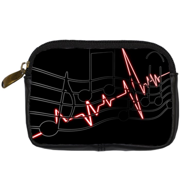 Music Wallpaper Heartbeat Melody Digital Camera Leather Case