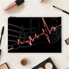 Music Wallpaper Heartbeat Melody Cosmetic Bag (large) by HermanTelo