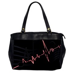 Music Wallpaper Heartbeat Melody Oversize Office Handbag