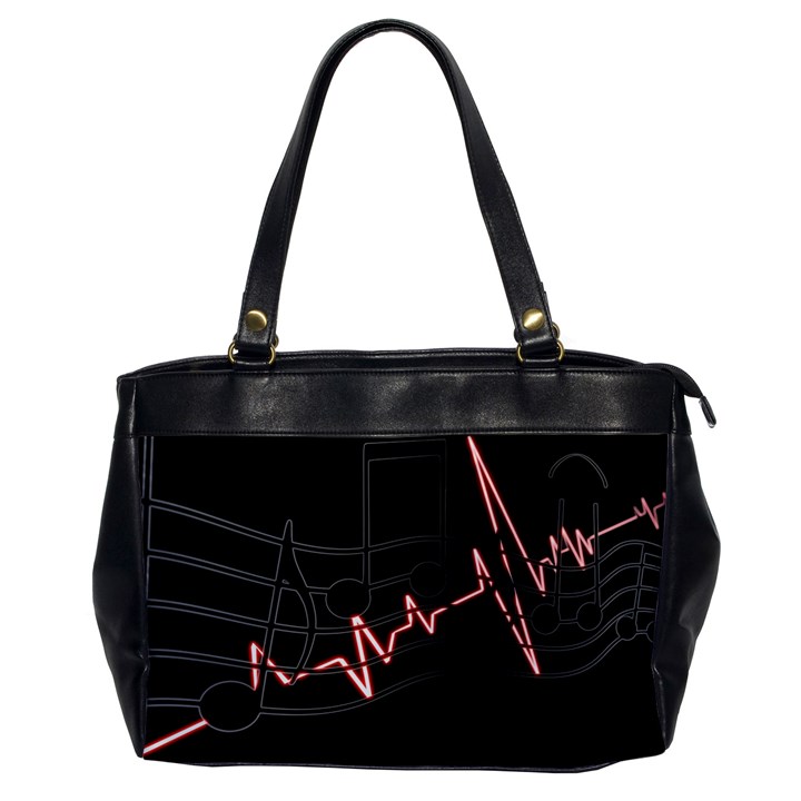 Music Wallpaper Heartbeat Melody Oversize Office Handbag