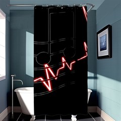 Music Wallpaper Heartbeat Melody Shower Curtain 36  X 72  (stall) 