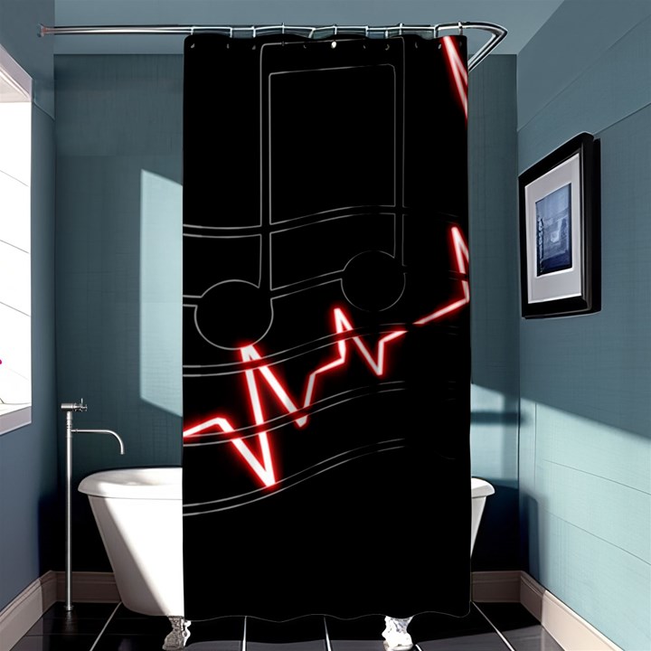 Music Wallpaper Heartbeat Melody Shower Curtain 36  x 72  (Stall) 