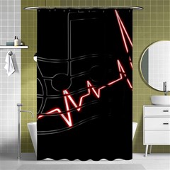 Music Wallpaper Heartbeat Melody Shower Curtain 48  x 72  (Small) 