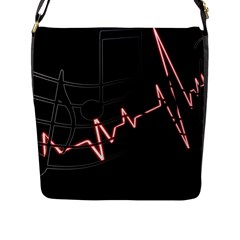 Music Wallpaper Heartbeat Melody Flap Closure Messenger Bag (L)