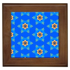 Pattern Backgrounds Blue Star Framed Tiles by HermanTelo