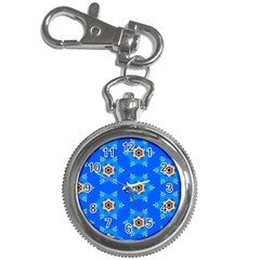 Pattern Backgrounds Blue Star Key Chain Watches by HermanTelo