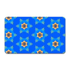 Pattern Backgrounds Blue Star Magnet (rectangular) by HermanTelo