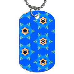 Pattern Backgrounds Blue Star Dog Tag (one Side) by HermanTelo