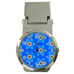 Pattern Backgrounds Blue Star Money Clip Watches