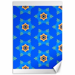 Pattern Backgrounds Blue Star Canvas 12  X 18  by HermanTelo