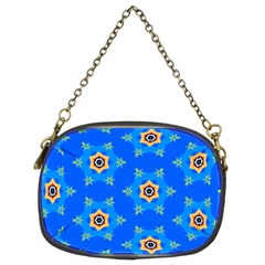 Pattern Backgrounds Blue Star Chain Purse (two Sides)