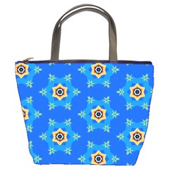 Pattern Backgrounds Blue Star Bucket Bag