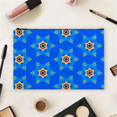 Pattern Backgrounds Blue Star Cosmetic Bag (large)