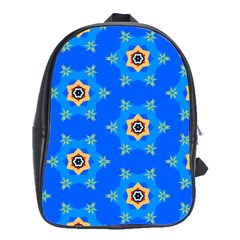 Pattern Backgrounds Blue Star School Bag (large)