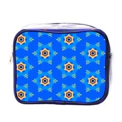 Pattern Backgrounds Blue Star Mini Toiletries Bag (one Side) by HermanTelo